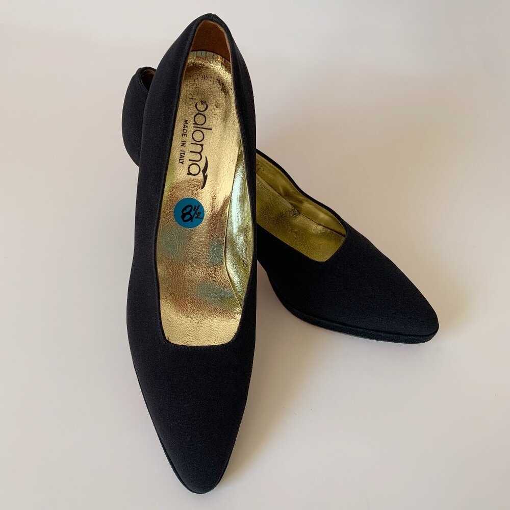 Vintage Paloma Black Pumps Made in Italy | Size 8-1/2 AA